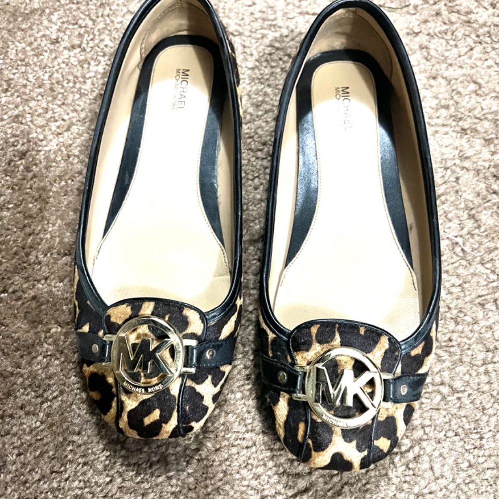 MK Lille Logo leopard print haircalf Mocs.Shoes ONLY.Crossbody bag is now SOLD. - Picture 2 of 4